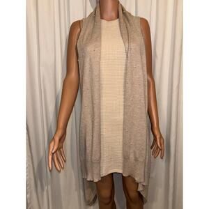 Karl Lagerfeld Cream Pearl Cardigan One Size